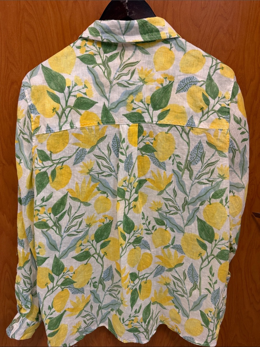 ๐๐๐BOGOHO๐๐๐Martha Stewart Yellow Lemon & Green Leaf Button-Down Shirt-Large - Picture 7 of 9